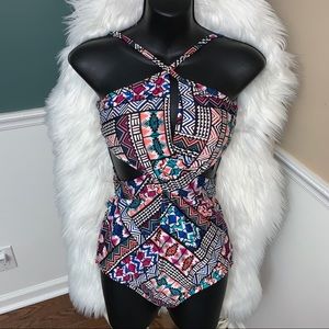 Jantzen Tribal/Aztec One Piece swimsuit sz 10